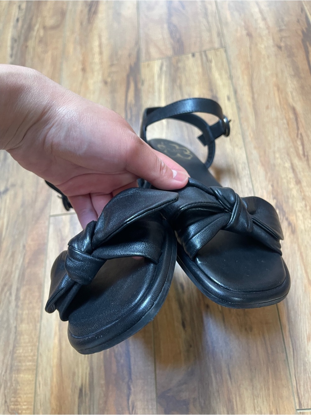 Ted Baker London Halah Leather Bow Ankle Strap Sandals Black Size 38 - Picture 4 of 16